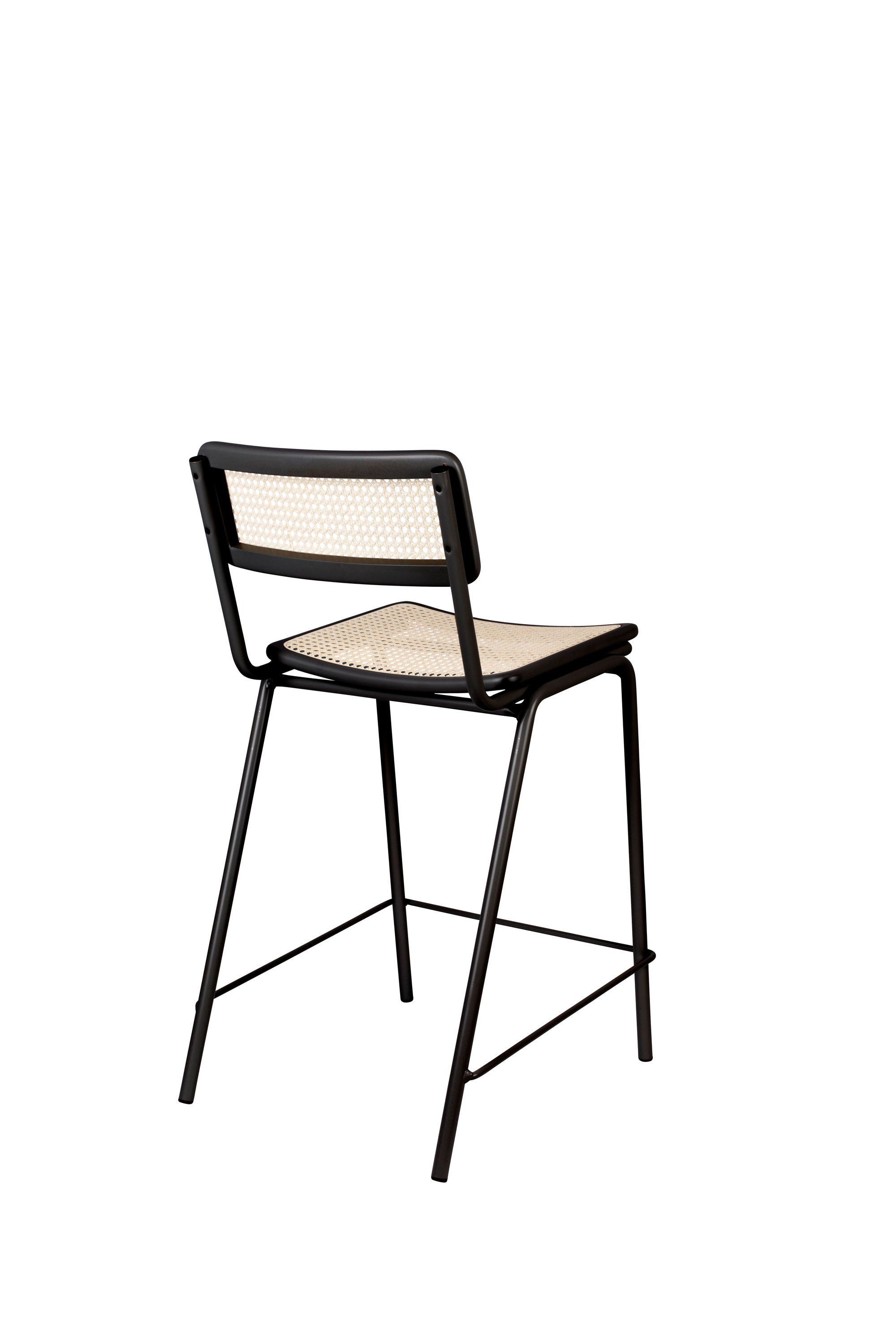 Zuiver Set of 2 Jort Black & Natural Rattan Counter Stool